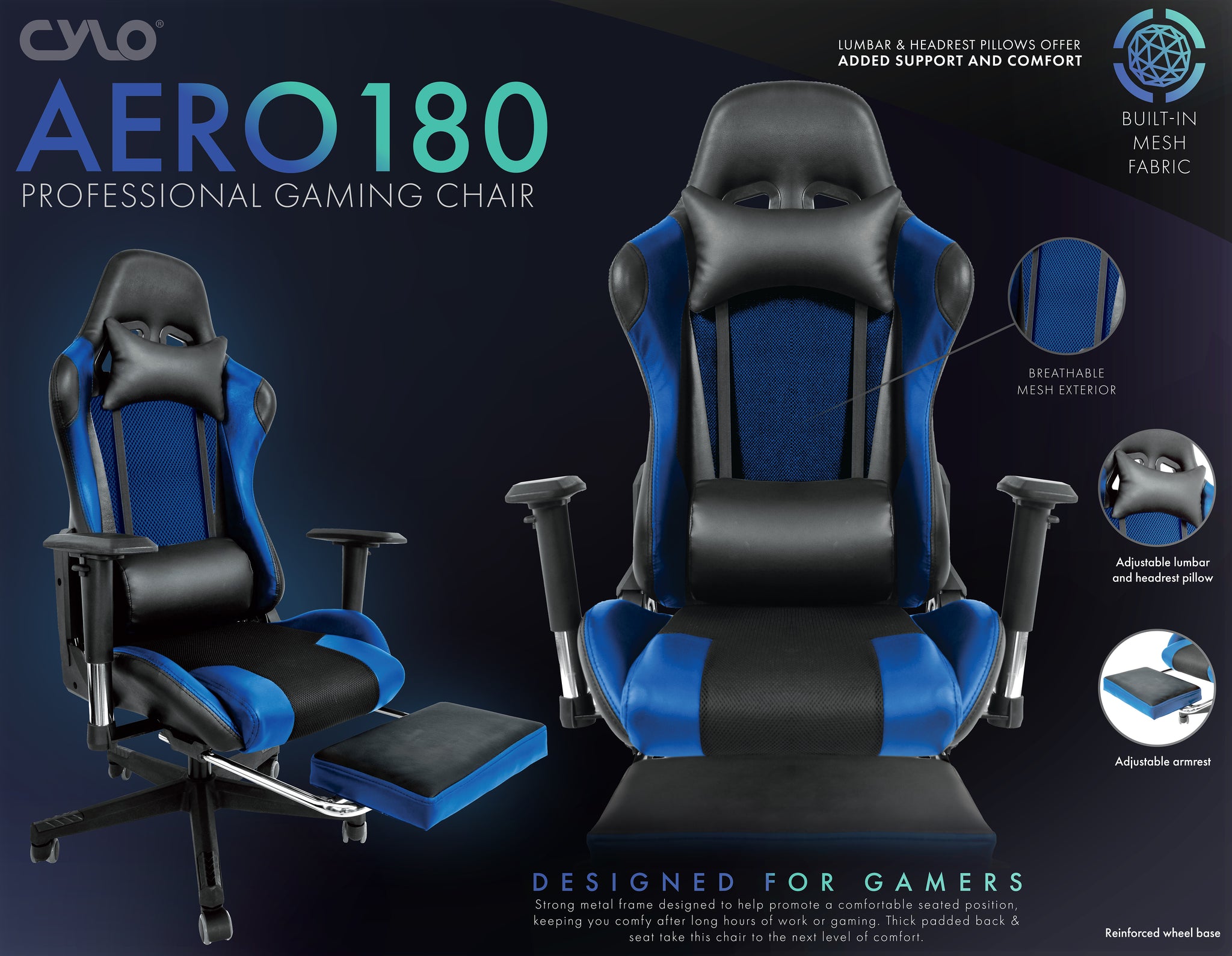 CYLO Adjustable & Lumbar Support Gaming Chair - CYLO®